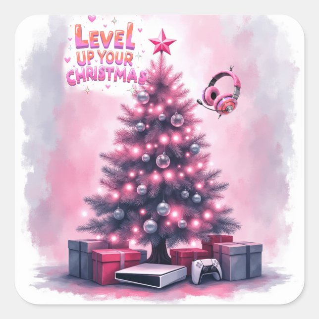 Sticker Carré Gamers Christmas  (Devant)