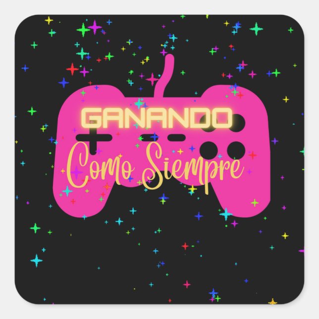 Sticker Carré ganando como siempre, vidéogamer (Devant)