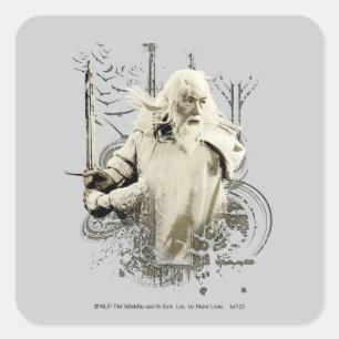 Sticker Carré GANDALF™ avec collage vectoriel d'épée