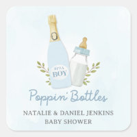 Garçon qui fait éclater des bouteilles Baby Shower