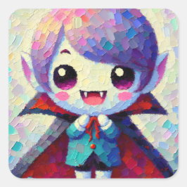 Sticker Carré Garçon Vampire Mignon Kawaii 