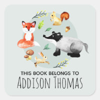 Garçons Animaux Ce livre Appartient au nom Kids Bo