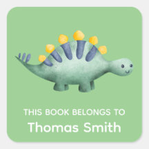 Garçons Livre Dinosaure Vert et Nom Scolaires