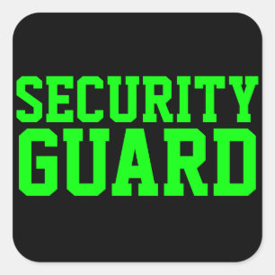 Sticker Carré Garde de sécurité Neon Green
