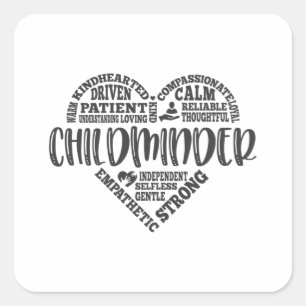 Sticker Carré Garderie d'enfants, baby-sitter, gardien d'enfants