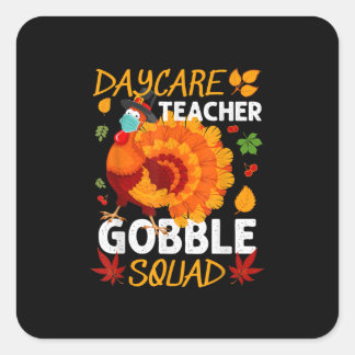 Sticker Carré Garderie Enseignant Gobble Squad Turquie visage Ma