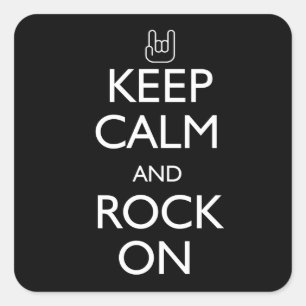 Sticker Carré Gardez le calme et le rock
