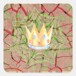 Sticker Carré Gardez-le simple : Cracked Earth Royal Clarity Art