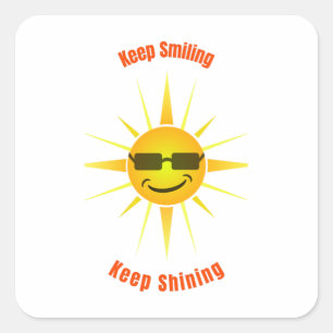 Sticker Carré Gardez le sourire et continuez à briller
