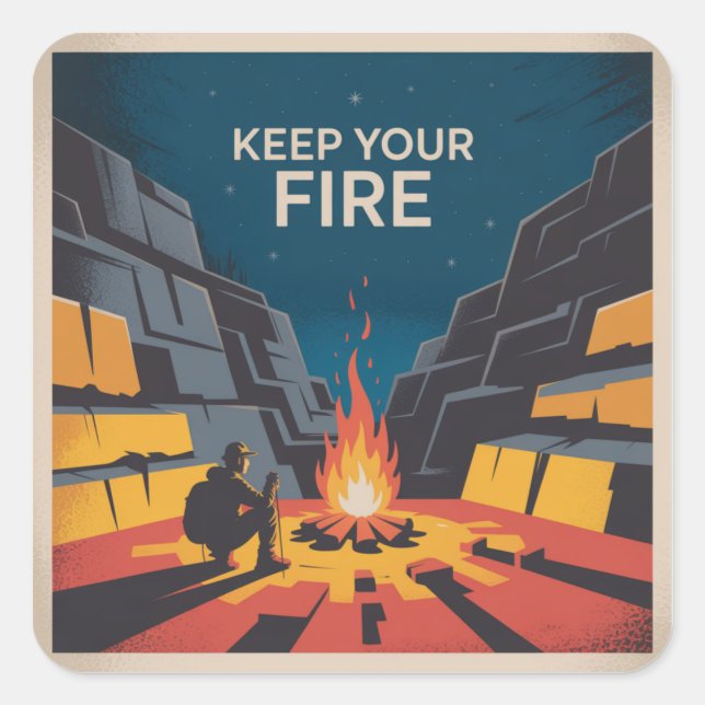 Sticker Carré Gardez Votre Feu (Devant)