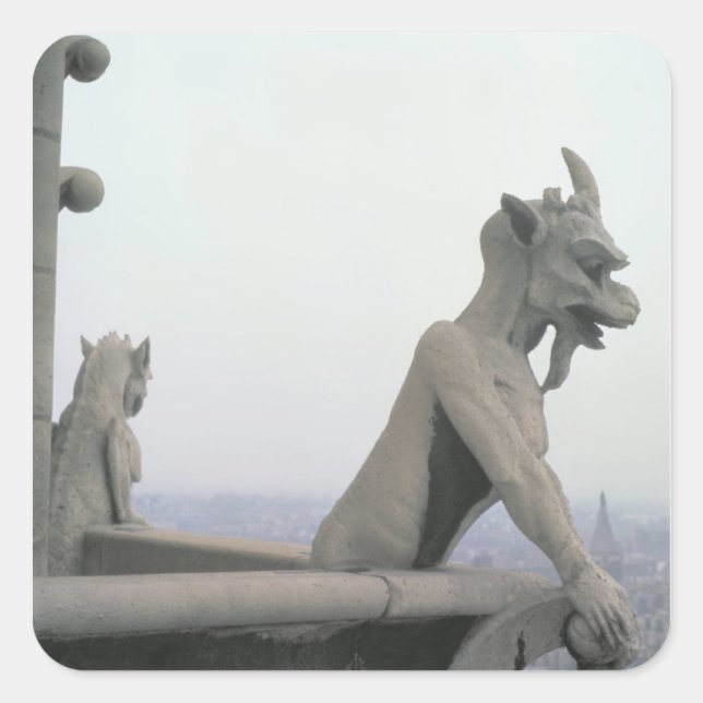 Sticker Carré Gargoyle de la balustrade de la Grande (Devant)