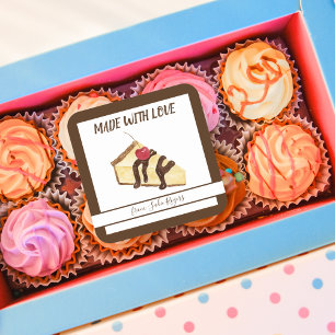 Sticker Carré Gâteau au fromage aquarelle personnalisé pour vent