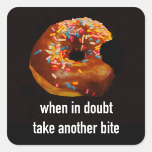 Sticker Carré Gâteau avec pépites Prenez une autre bouchée Humor