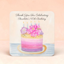 Gâteau d'anniversaire des 40 ans avec Dahlia et in