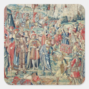 Sticker Carré Gathering the Booty, Tapestry of David and Bathshe