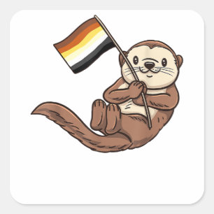 Sticker Carré Gay Bear Sea Otter Gay Bear Pride