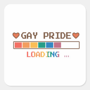 Sticker Carré Gay pride - Chargement de la barre de progression 