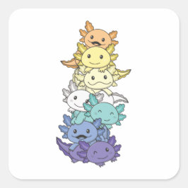 Sticker Carré Gay pride Drapeau Genderfaun Lgbtq Axolotl