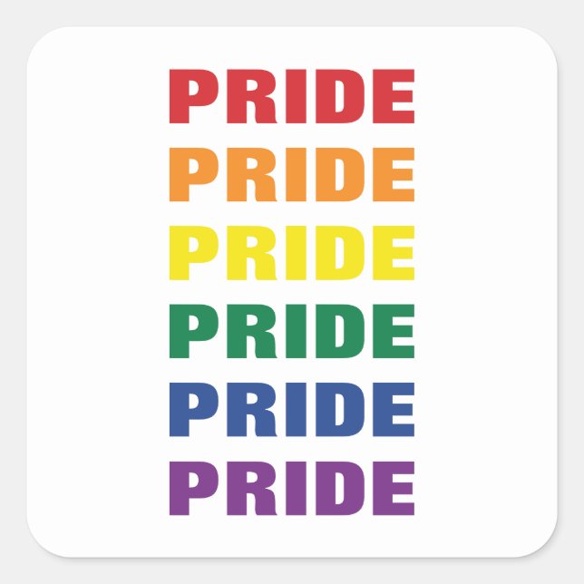 Sticker Carré GAY PRIDE LGBTQ - Texte extensible personnalisable (Devant)
