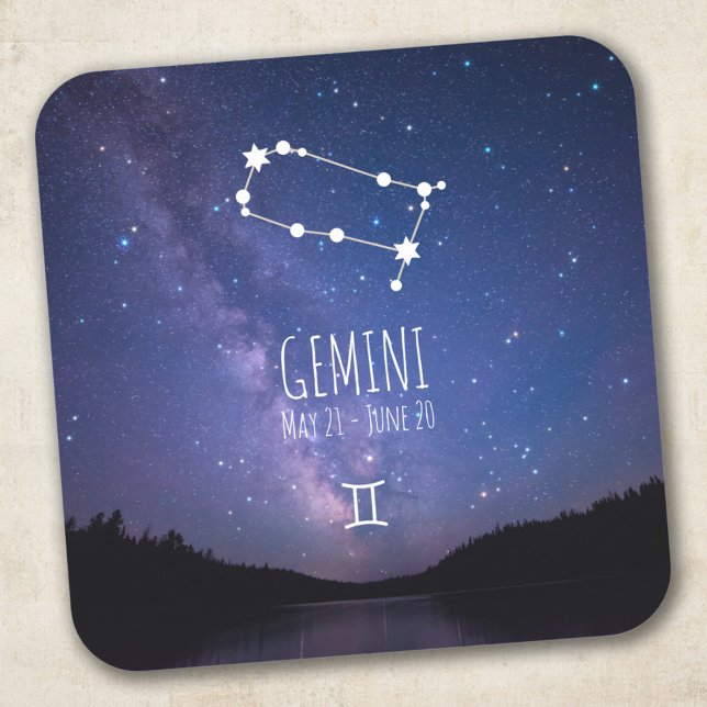 Sticker Carré Gemini | Constellation Zodiaque personnalisée (Créateur téléchargé)