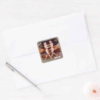 Sticker Carré Gemini Jumeaux Zodiac Signal Anniversaire