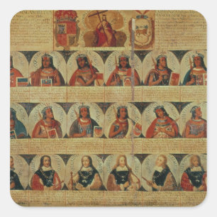 Sticker Carré Généalogie des dirigeants d'Inca et de leur