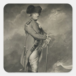 Sticker Carré Général Cornwallis (1738-1805) gravé par John Jo