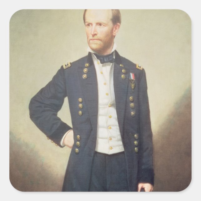 Sticker Carré Général William Sherman 1866 (Devant)