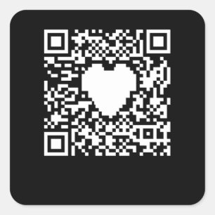 Sticker Carré Générateur de code QR avec coeur