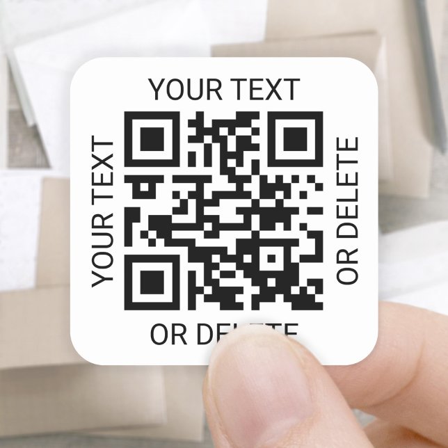 Sticker Carré Générateur de code QR Promotion commerciale Blanc (Créateur téléchargé)