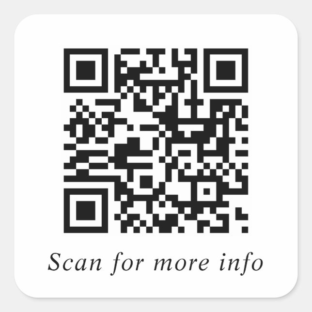 Sticker Carré Générateur de site Web de code QR personnalisé (Devant)