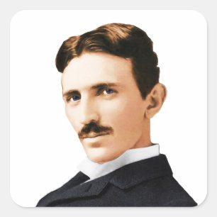 Sticker Carré Génie électrique de Nikola Tesla