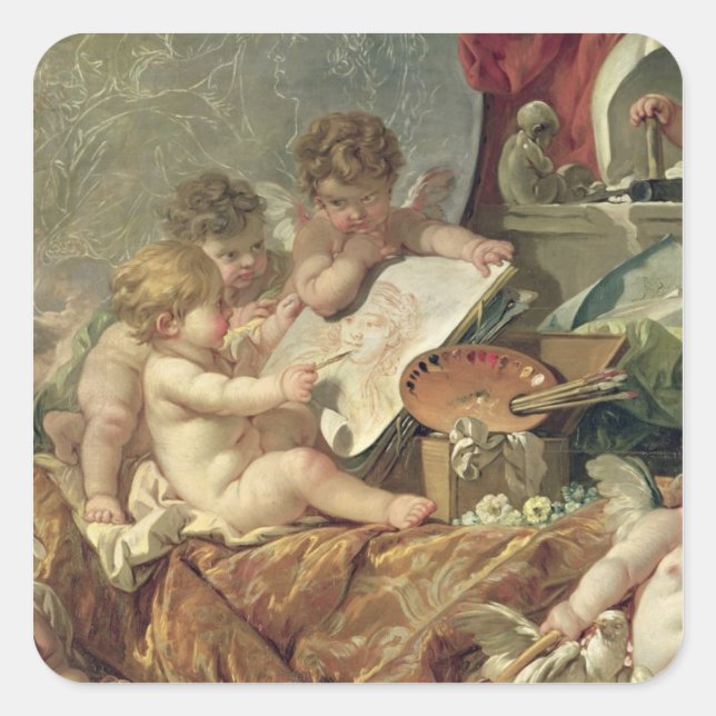 Sticker Carré Genius Enseigner les Arts, 1761 (Devant)