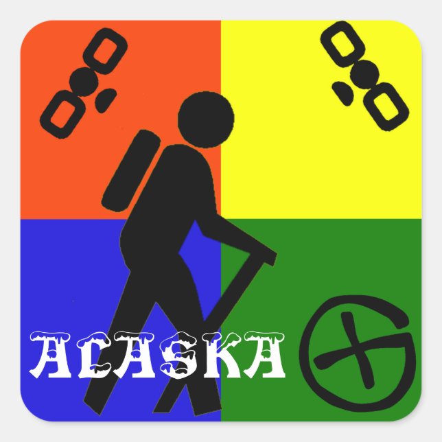 Sticker Carré Geocache Alaska (Devant)