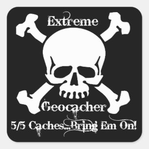Sticker Carré Geocacher extrême