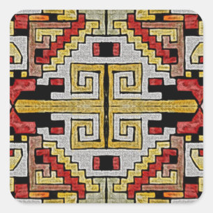 Sticker Carré Géométhorique Tribal/Motif ethnique