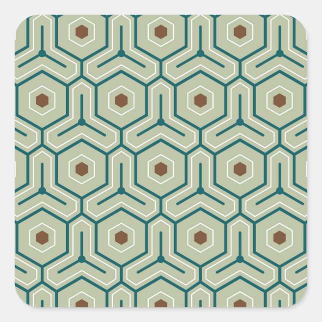 Sticker Carré Geometric pattern with interlocking hexagons (Devant)