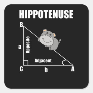 Sticker Carré Géométrie nerd Hippotenuse Hypotenuse Mathématique