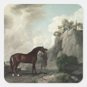 Sticker Carré George Stubbs Cato' et Groom