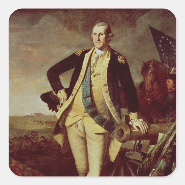 Sticker Carré George Washington à Princeton, 1779 (Devant)