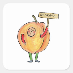 Sticker Carré Georgia Peach