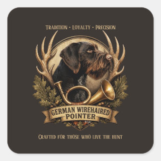 Sticker Carré German Wirehaired Pointer