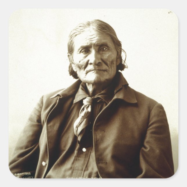 Sticker Carré Geronimo (Guiyatle) Apache Amérindiens (Devant)