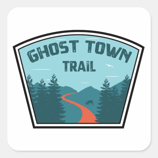 Sticker Carré Ghost Town Trail Pennsylvanie (Devant)
