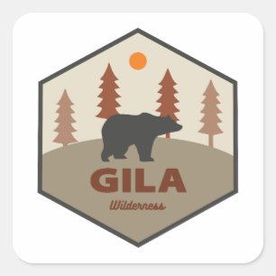Sticker Carré Gila Wilderness Nouveau-Mexique Ours