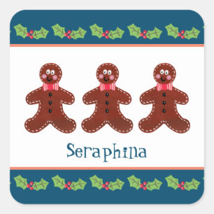 Sticker Carré Gingerbread Man