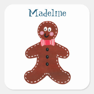Sticker Carré Gingerbread Man