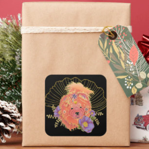 Sticker Carré GINKGO SPIRIT Chow dog