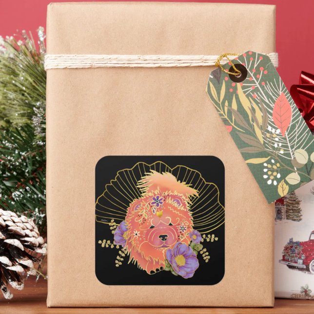 Sticker Carré GINKGO SPIRIT Chow dog (Créateur téléchargé)