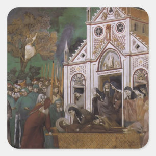 Sticker Carré Giotto : St Francis a pleuré par St Clare